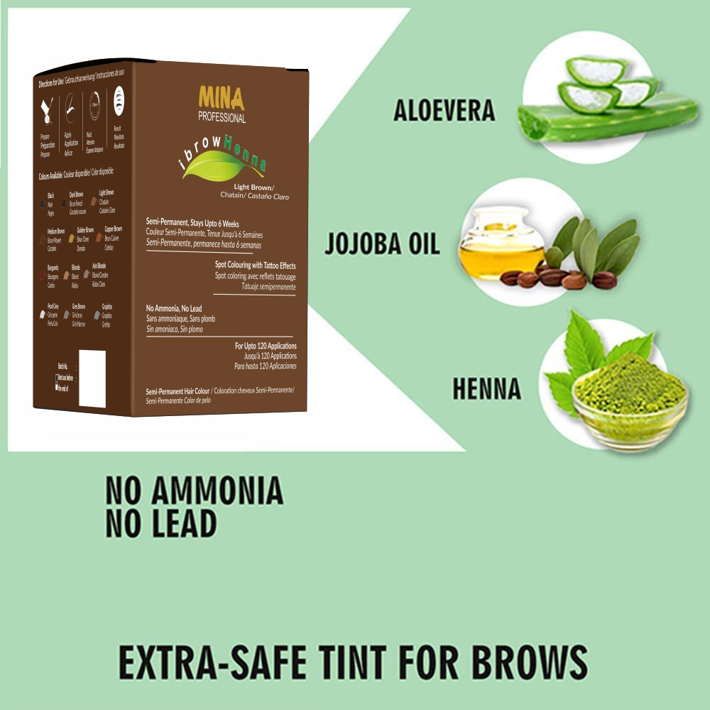 Brow Henna Refill Kit - Light Brown